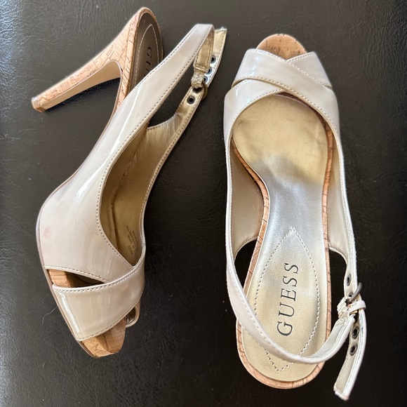 Guess Nude Cork Platform Heels - Picture 1 of 1
